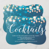 Tijdelijke blauwe bokeh Cocktail Kaart (Voorkant / Achterkant)