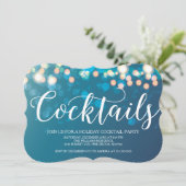 Tijdelijke blauwe bokeh Cocktail Kaart (Staand voorkant)