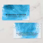 Tijdelijke blauwe Waterverf | STIPPEN Visitekaartje (Voorkant / Achterkant)
