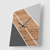 Tijdelijke blokstrepen op houtkorrel vierkante klok (Hoek)