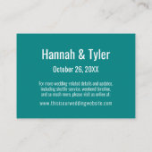 Tijdelijke eenvoudige elegante Blauwgroen accommod Informatiekaartje (Achterkant)