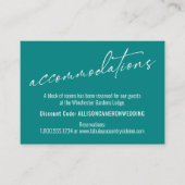 Tijdelijke eenvoudige elegante Blauwgroen accommod Informatiekaartje (Voorkant)