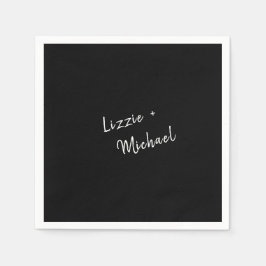 Tijdelijke eenvoudige zwarte aangepaste namen servet