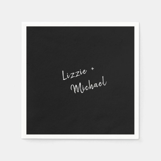 Tijdelijke eenvoudige zwarte aangepaste namen servet (Voorkant)