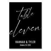 Tijdelijke Elegant Black Table Eleven Kaart (Achterkant)
