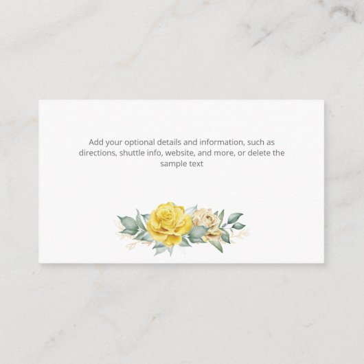 Tijdelijke elegante blauwe waterverf informatiekaartje (Achterkant)