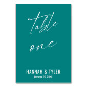 Tijdelijke elegante Blauwgroen tabel 1 Kaart (Achterkant)