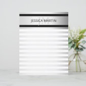 Tijdelijke Faux Silver Ombre Stripes & Black (Staand voorkant)