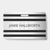 Tijdelijke Faux Silver Ombre Stripes & Black Badge (Achterkant)
