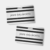 Tijdelijke Faux Silver Ombre Stripes & Black Badge (Voor- en achterkant)