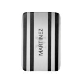 Tijdelijke Faux Silver Ombre Stripes & Black Badmat (Voorkant Verticaal)