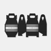 Tijdelijke Faux Silver Ombre Stripes & Black Bedankdoosjes (Uitgevouwen)