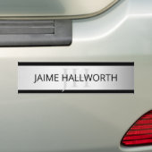 Tijdelijke Faux Silver Ombre Stripes & Black Bumpersticker (Op auto)