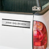 Tijdelijke Faux Silver Ombre Stripes & Black Bumpersticker (Op Truck)