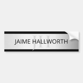 Tijdelijke Faux Silver Ombre Stripes & Black Bumpersticker