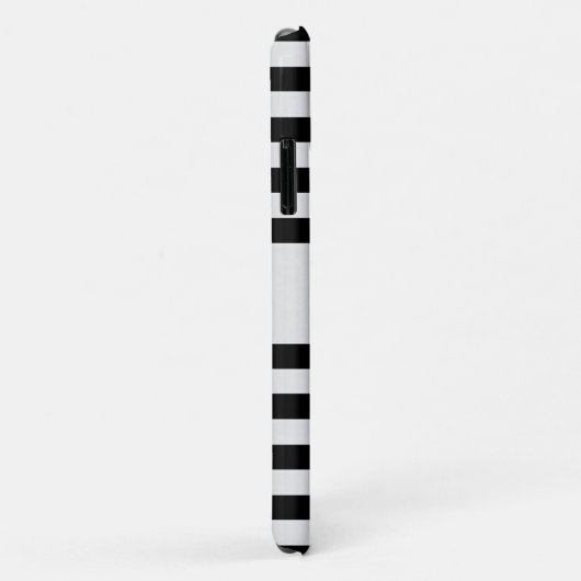 Tijdelijke Faux Silver Ombre Stripes & Black Case-Mate iPhone Case (Achterkant/rechts)