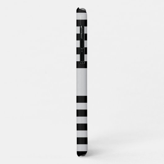 Tijdelijke Faux Silver Ombre Stripes & Black Case-Mate iPhone Case (Achterkant/links)