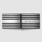 Tijdelijke Faux Silver Ombre Stripes & Black Gastenboek (Volledig)