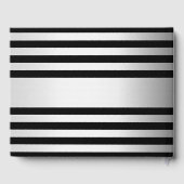 Tijdelijke Faux Silver Ombre Stripes & Black Gastenboek (Achterkant)