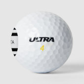 Tijdelijke Faux Silver Ombre Stripes & Black Golfballen (Logo)
