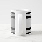 Tijdelijke Faux Silver Ombre Stripes & Black Grote Koffiekop (Achterkant)