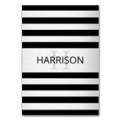 Tijdelijke Faux Silver Ombre Stripes & Black Kaart (Voorkant)