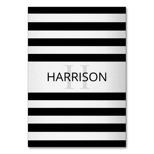 Tijdelijke Faux Silver Ombre Stripes & Black Kaart (Voorkant)