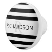 Tijdelijke Faux Silver Ombre Stripes & Black Keramische Knop (Rechts)