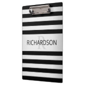 Tijdelijke Faux Silver Ombre Stripes & Black Klembord (Links)