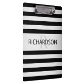 Tijdelijke Faux Silver Ombre Stripes & Black Klembord (Rechts)