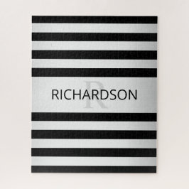 Tijdelijke Faux Silver Ombre Stripes & Black Legpuzzel