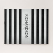 Tijdelijke Faux Silver Ombre Stripes & Black Legpuzzel (Horizontaal)