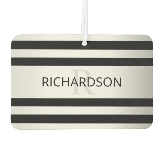 Tijdelijke Faux Silver Ombre Stripes & Black Luchtverfrisser (Achterkant)