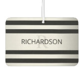 Tijdelijke Faux Silver Ombre Stripes & Black Luchtverfrisser (Voorkant)