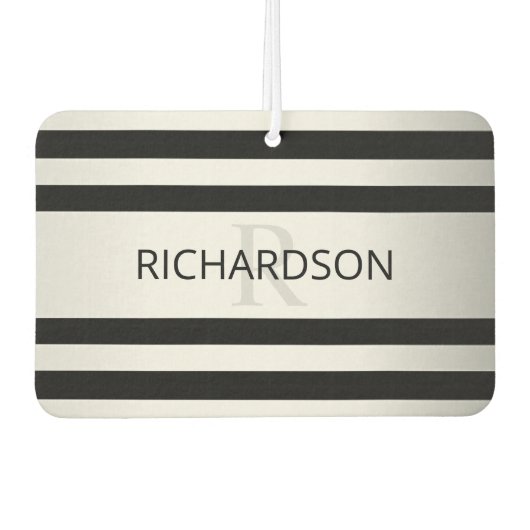 Tijdelijke Faux Silver Ombre Stripes & Black Luchtverfrisser (Voorkant)