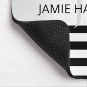 Tijdelijke Faux Silver Ombre Stripes & Black Muismat (Hoek)