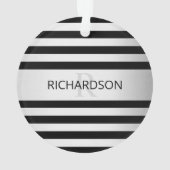 Tijdelijke Faux Silver Ombre Stripes & Black Ornament (achterkant)