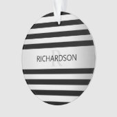 Tijdelijke Faux Silver Ombre Stripes & Black Ornament (voorkant)