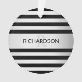 Tijdelijke Faux Silver Ombre Stripes & Black Ornament (voorkant)