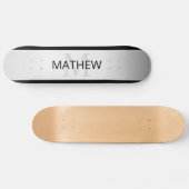 Tijdelijke Faux Silver Ombre Stripes & Black Persoonlijk Skateboard (Horizontaal)