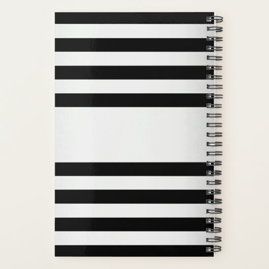 Tijdelijke Faux Silver Ombre Stripes & Black Planner (Achterkant)