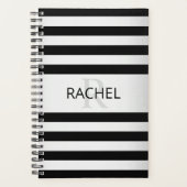 Tijdelijke Faux Silver Ombre Stripes & Black Planner (Voorkant)
