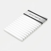 Tijdelijke Faux Silver Ombre Stripes & Black Post-it® Notes (Schuin)