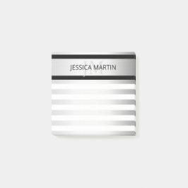 Tijdelijke Faux Silver Ombre Stripes & Black Post-it® Notes