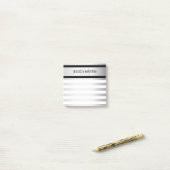 Tijdelijke Faux Silver Ombre Stripes & Black Post-it® Notes (Op bureau)