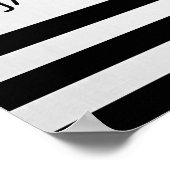 Tijdelijke Faux Silver Ombre Stripes & Black Poster (Hoek)
