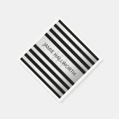 Tijdelijke Faux Silver Ombre Stripes & Black Servet (Hoek)