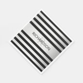 Tijdelijke Faux Silver Ombre Stripes & Black Servet (Hoek)