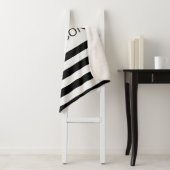 Tijdelijke Faux Silver Ombre Stripes & Black Sherpa Deken (In situ)