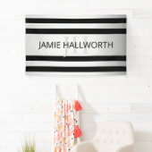 Tijdelijke Faux Silver Ombre Stripes & Black Spandoek (Insitu)